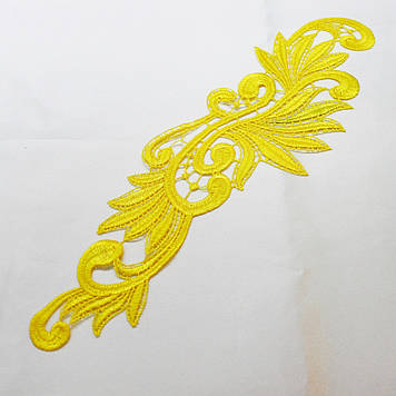 Мереживний фрагмент 28х9 см. Світло-жовтий.Цина за 1 шт.
