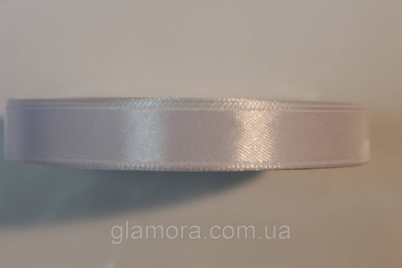 Стрічка атласна 1,25 см. Світло-білий.Цина за 1 м, фото 1