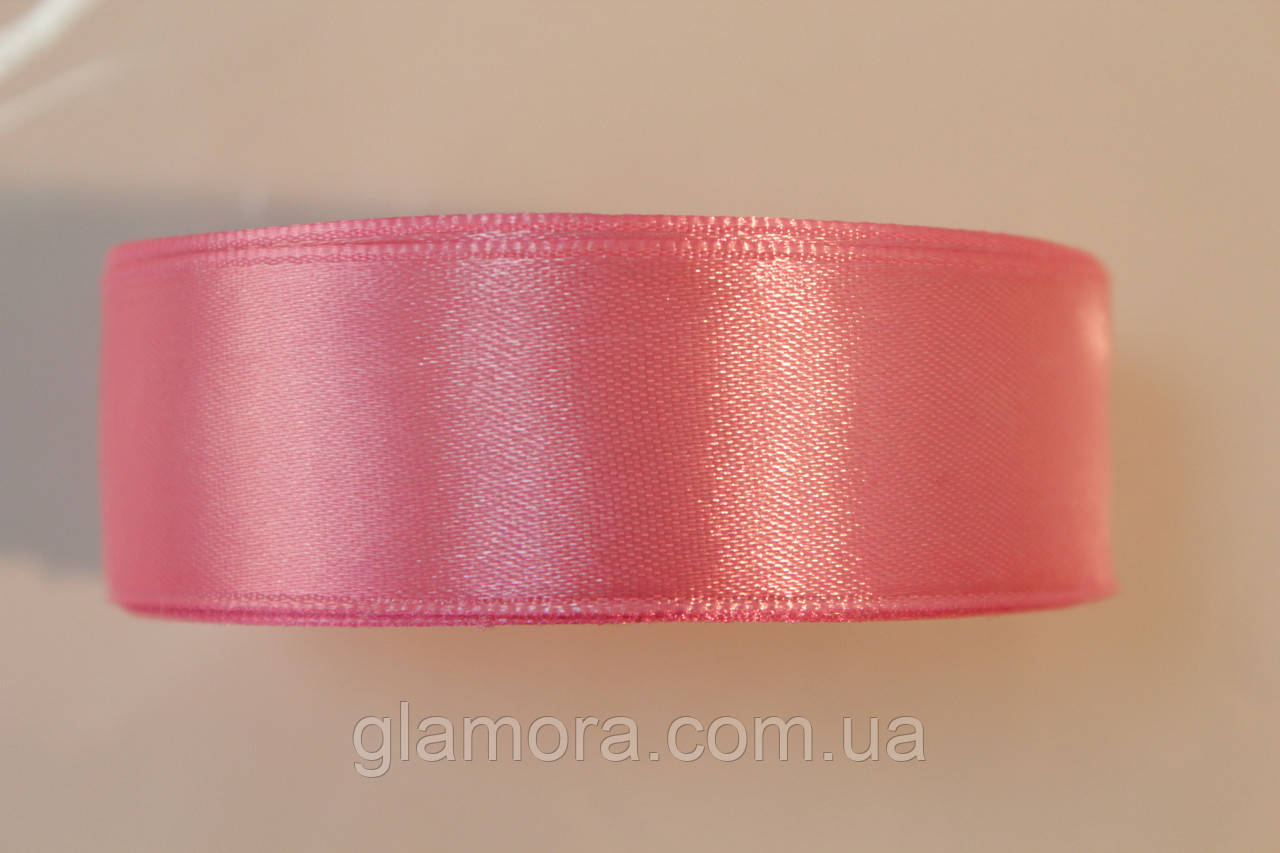 Стрічка атласна 2,5 см. Світло-рожевий.Цина за 1 м, фото 1