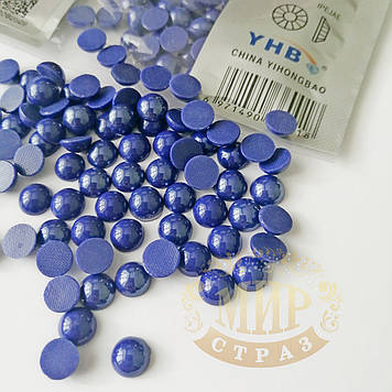 Керамічний термоклейовий напівперлин YHB, 8 мм, Caprie Blue, 50 шт.