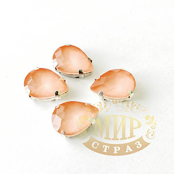 Стрази в сапах, Крапля, колір Candy Peach, розмір 10х14мм, 1 шт.