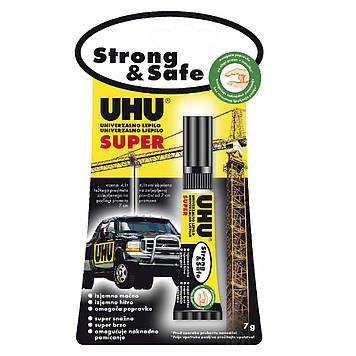 Супер сильний та надійний клей  UHU (Super strong&Safe alleskleber), 7 г