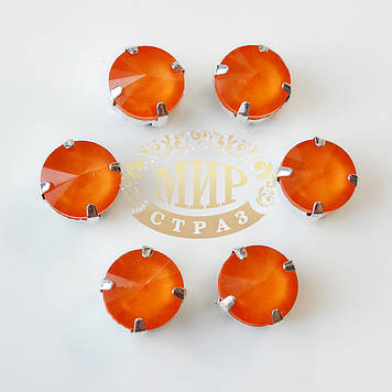 Стрази в цапах ріволі, 10 мм, колір Candy Hyacinth, 1 шт.