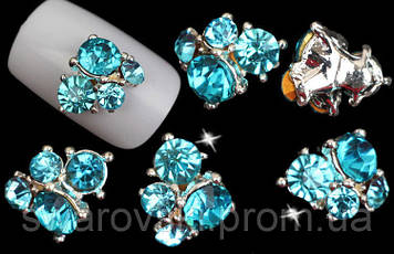 Стразовий 3D декор для нігтьового дизайну. Розмір 11х12мм. 1шт