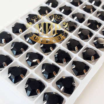 Стрази в ланцюгах Триліант, розмір 12 мм, колір Jet, 1 шт.