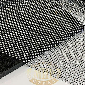 Стрейчева стразова сітка чорна Crystal  (2 різновиди), 1 пог.м