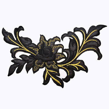 Термоклейова аплікація (Чорний).Розмір 24х13см.Ціна за 1 шт.