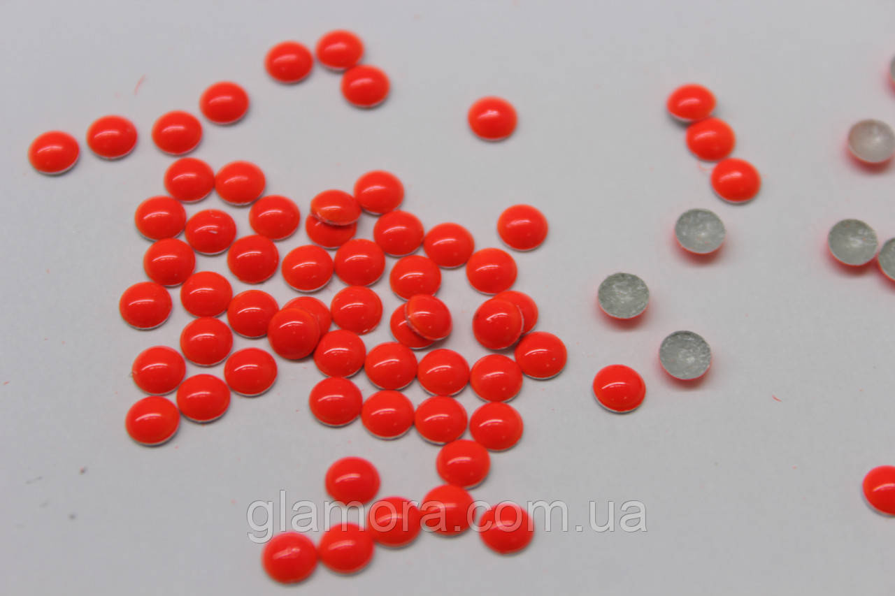 Металострази клейові Неон Жовтогарячий 4 мм, уп 2г (~140 шт), фото 1