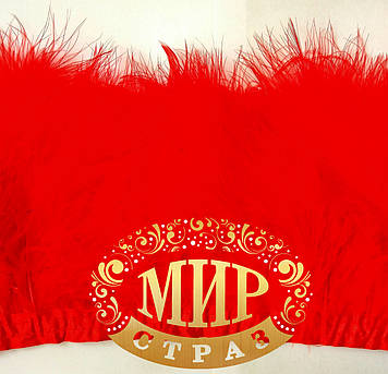 Тасьма з лебединого пір'я Red 17 см (за 0.5 м)