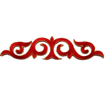 Термоклейовий декор.Кольор червоний. Розмір 24х6 см.Цина за 1 шт.