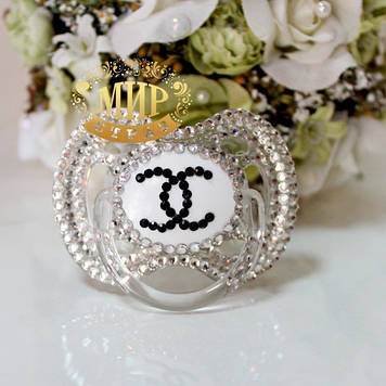 Пустушка зі стразами (подарунок на народження,хрестини)