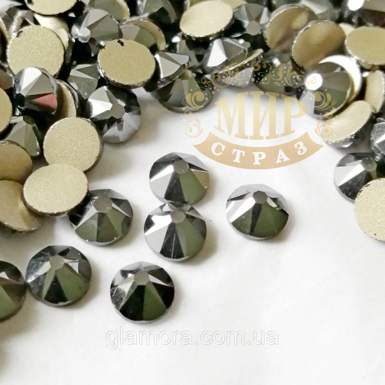 Стрази Xirius Crystals ss30, колір Jet Hematite (6.4-6,8 мм), 1 шт., фото 1