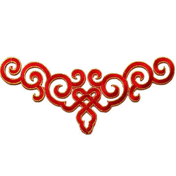 Термоклейовий декор.Кольор червоний. Розмір 25х9 см.Цина за 1 шт.