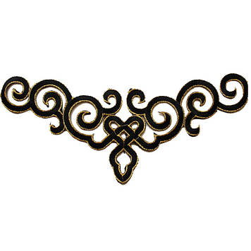 Термоклейовий декор.Квіт чорний. Розмір 25х9 см.Цина за 1 шт.