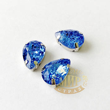 Стрази в ланцюгах, Крапля, колір Frosted Sapphire, (вибрати розмір), 1 шт.