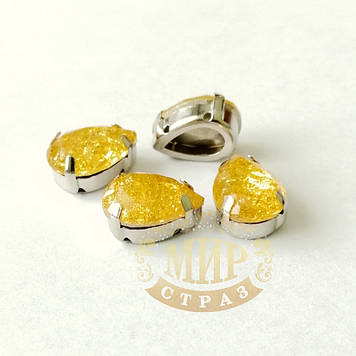 Стрази в ланцюгах, Крапля, колір Frosted Topaz, (вибрати розмір), 1 шт.