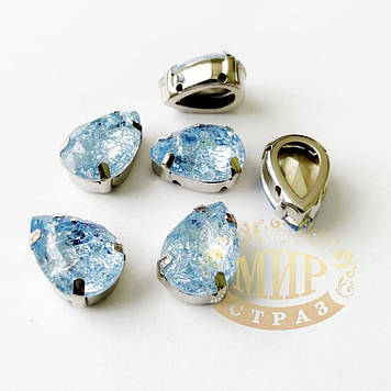 Стрази в сапах, Крапля, колір Frosted Lt Sapphire, (вибрати розмір), 1 шт.
