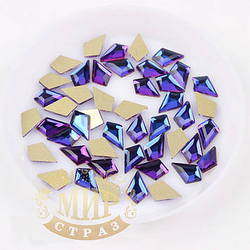 Стрази для дизайну нігтів, (5,5х8,5мм) колір Meridian Blue, 1 шт.