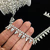 Стразова тасьма, Crystal (висота 1,7 см) *1 м, фото 2