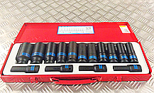 Набір ударних головок 1/2" 8-24мм 15шт довгі 12-гранні KING TONY 4815MP05, фото 6