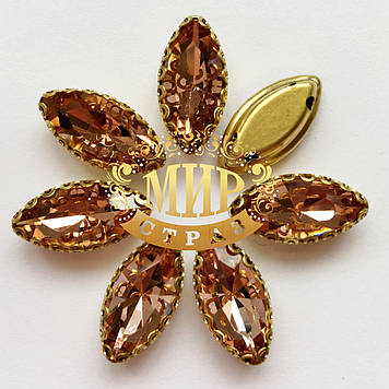 Маркізи Peach в ажурних золотих ланцюгах Розмір 7х15мм