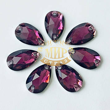 Пришивна крапля (синтет. скло), колір Amethyst, 7х12мм*1шт