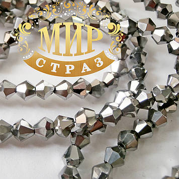 Бусини біконус 4 мм Колір Hematite 1 шт.