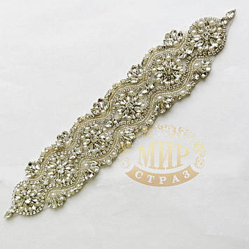 Термоклейовий кришталевий декор, 30х5,5 см, колір Crystal, 1 шт.