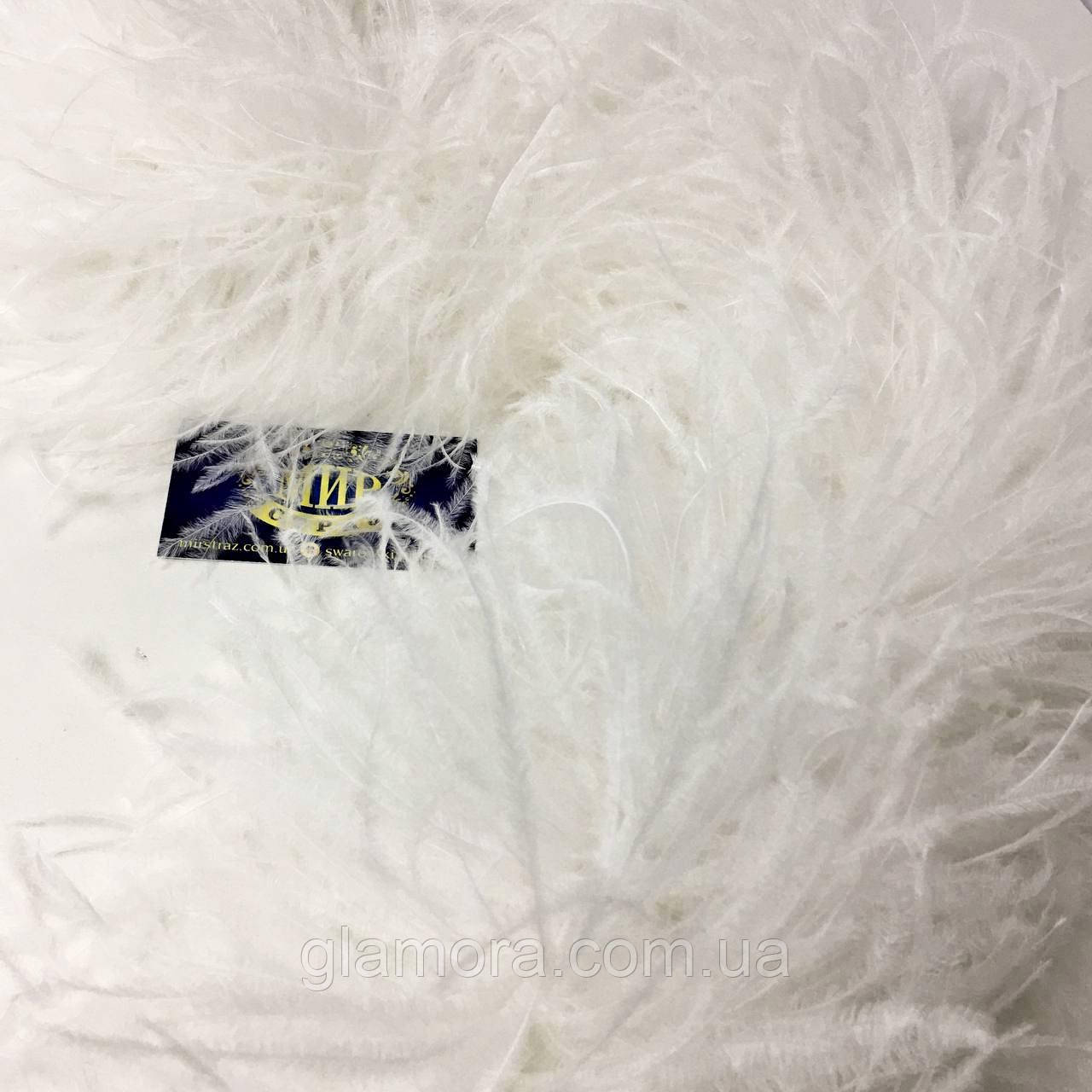 Страусове боа De'Lux TM "Glamora", трьохшарове, колір White (017), 1 м