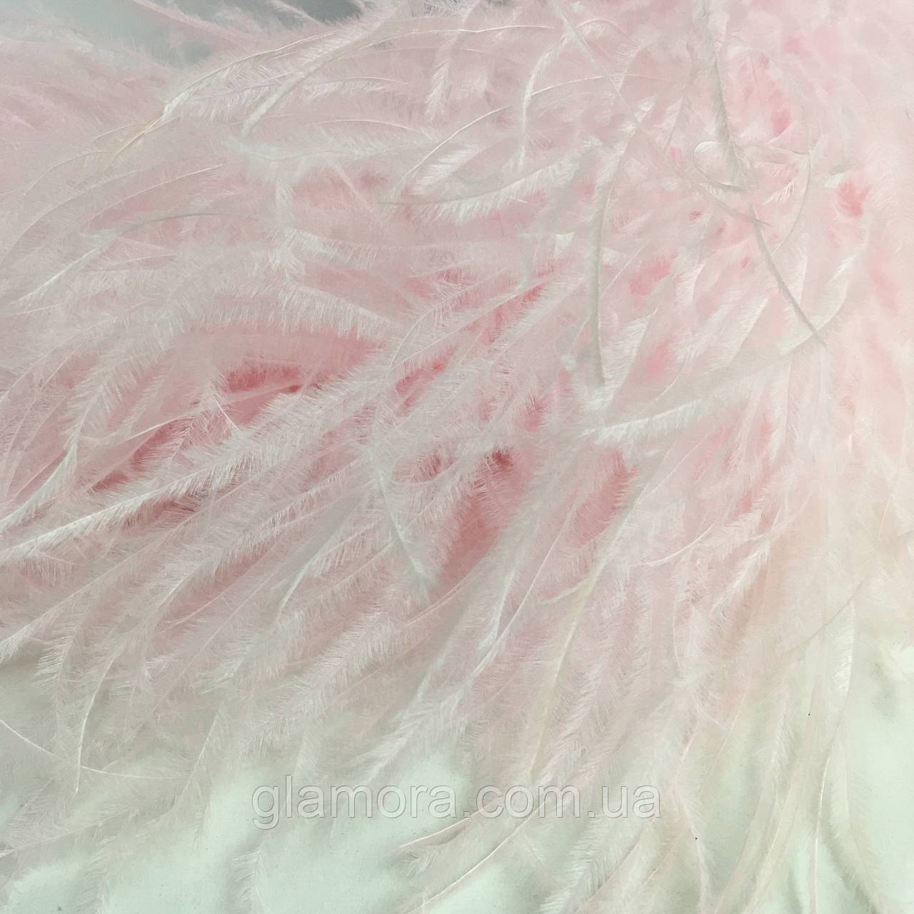 Страусове боа De'Lux TM "Glamora", трьохшарове, колір Baby Pink (039), 1 м