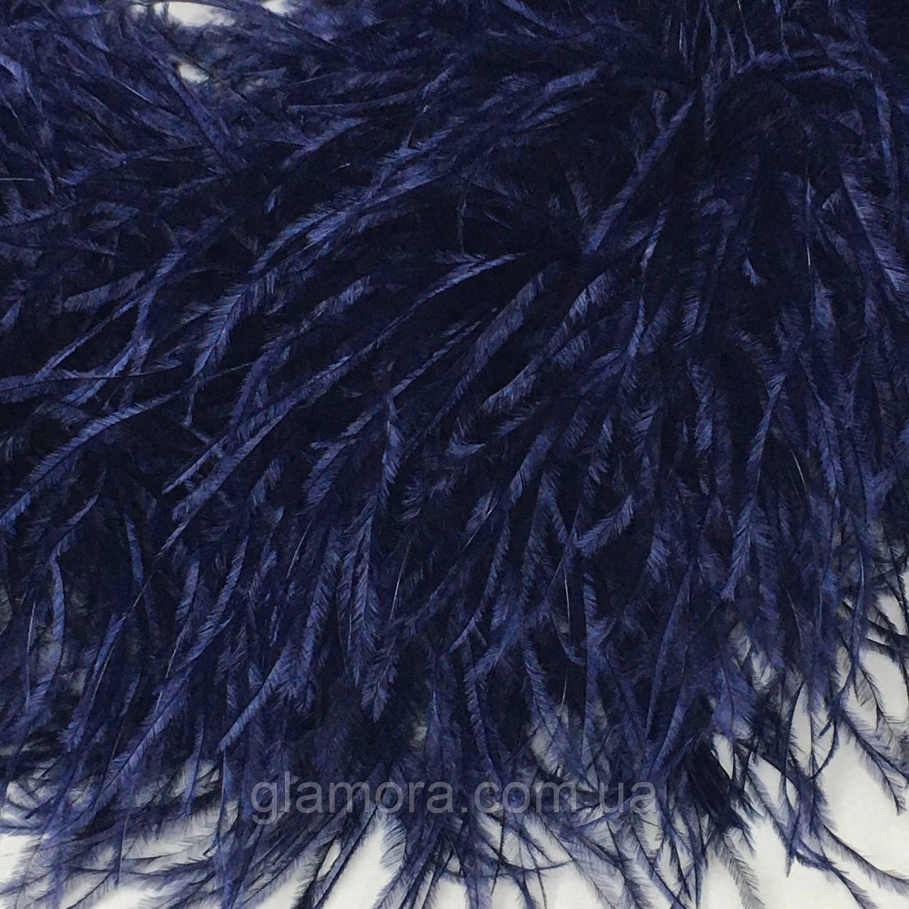 Страусове боа De'Lux TM "Glamora", шестишарове, колір Navy (07) , 1 м