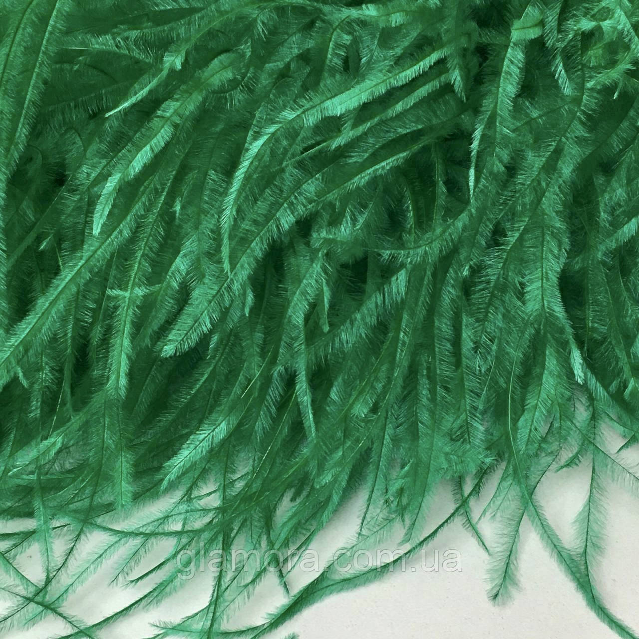 Страусове боа De'Lux TM "Glamora", шестишарове, колір Emerald Green (03), 1 м