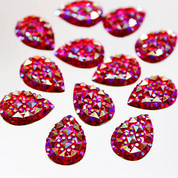 Пришивні камені Крапля Siam AB 10х14мм* 1 шт.