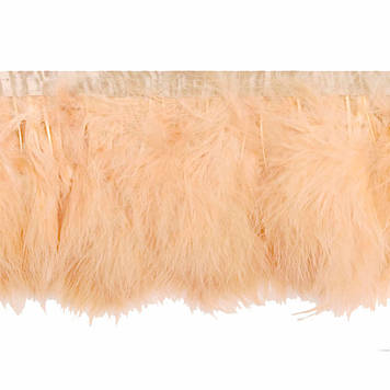 Тасьма з лебединого пір'я Peach 17 см (за 0.5 м)