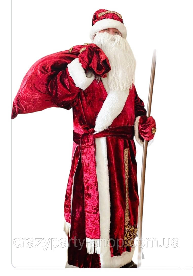 Карнавальний дорослий велюровий костюм Святого Миколая, Діда Мороза розмір 52-56 б/в