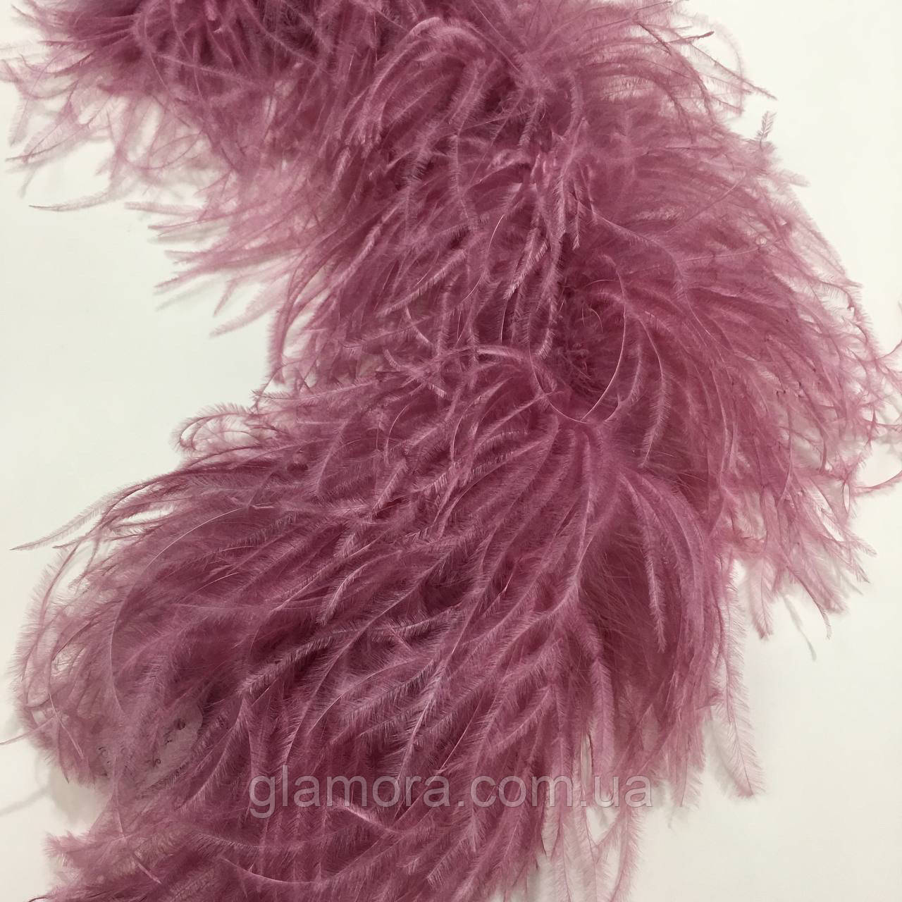 Страусове боа De'Lux TM "Glamora", трьохшарове, колір Mauve (013) , 1 м
