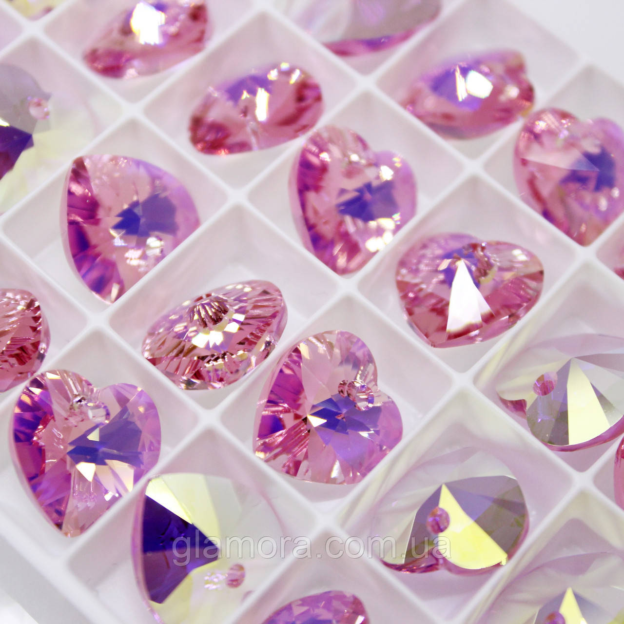 Оригінальна підвіска SWAROVSKI HEART (LT ROSE AB). Розмір 14,4х14mm, фото 1