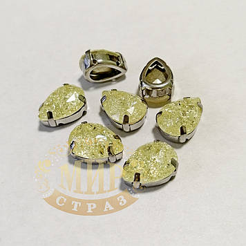 Стрази в ланцюгах, Крапля, колір Frosted Jonquil, (розмір на вибір), 1 шт.