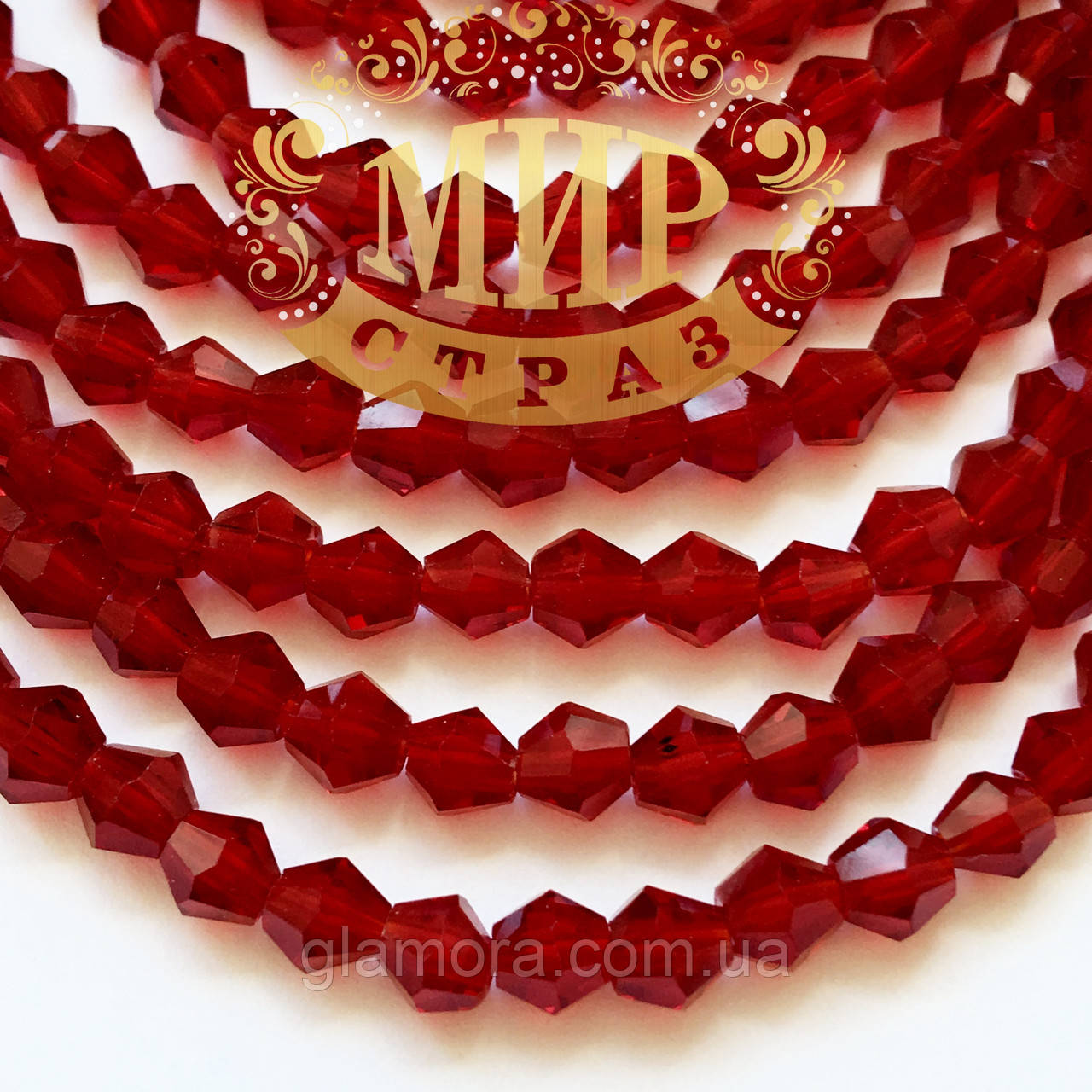 Бусини біконус 3 мм Колір Siam 1 шт., фото 1