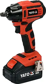 Гайковерт ударний акумуляторний безщітковий YATO YT-82802 (Li-Ion 18 В 3 А·год 250 Нм 1/2" + кейс)