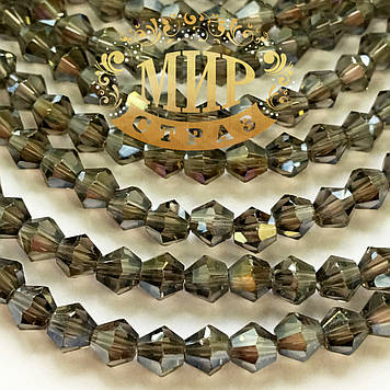 Бусини скло 4 мм Колір Bl diamond AB 1 шт.