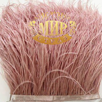 Пір'я страуса на стрічці Колір Powder Ціна за 0.5м