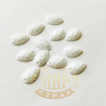 Пришивні акрилові камені, форма Капля, колір Chalk White, 8х13 мм, 1 шт.