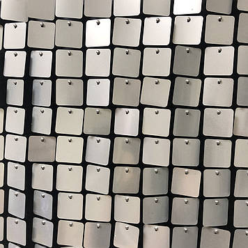 Квадратні паєтки 30 мм, на чорному планшеті, колір Matte Silver, 1 шт.