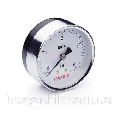 Манометр аксіальний 4 bar, D=63 мм, 1/4'' " Koer ", фото 1