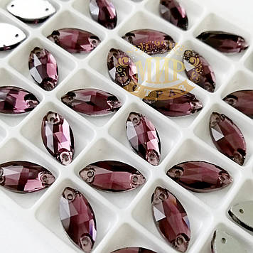 Пришивний кристал, Човник, колір Red Wine, розмір 7x15, 1 шт.