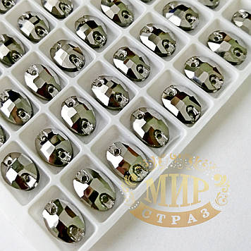 Пришивні овали, колір Hematite, 7х10мм*1шт