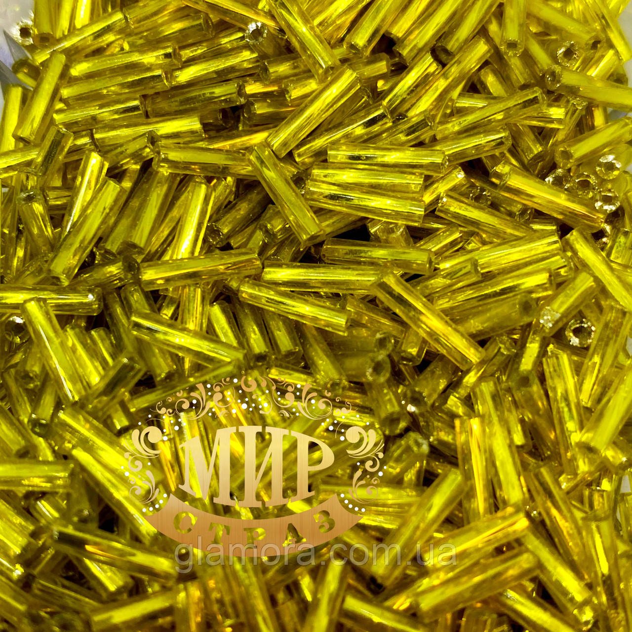 Склярус кручений, колір Citirine, довжина 9 мм, ціна за 10 г, фото 1