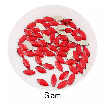 Стрази Siam, розмір 3.5*8 мм* 1 шт.