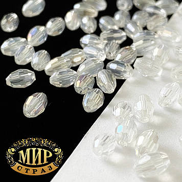 Бусина овальна, 4*6 мм, колір — Crystal AB